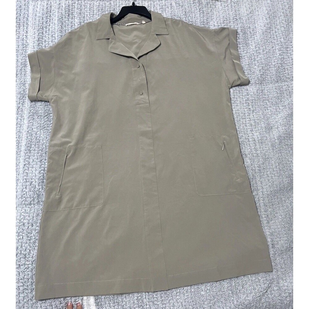 Soft surroundings pale green dress pockets collared Sz 1x